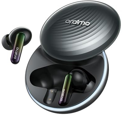 Oraimo Active Noise Cancelling Earbuds, Wireless Earbuds, Bluetooth Headphones 5.4, 40H Playtime, IPX7 Waterproof, In Ear Headphones With Hifi Stereo Deep Bass, Earphones Wireless Bluetooth (Black)