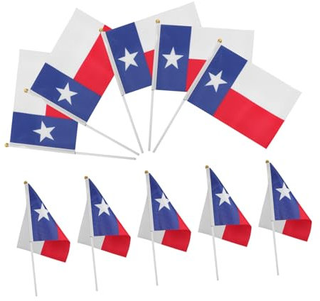 YARNOW 10 Banderas Pequeñas De Texas Ondeables Ideal Para Eventos Deportivos y Fiestas
