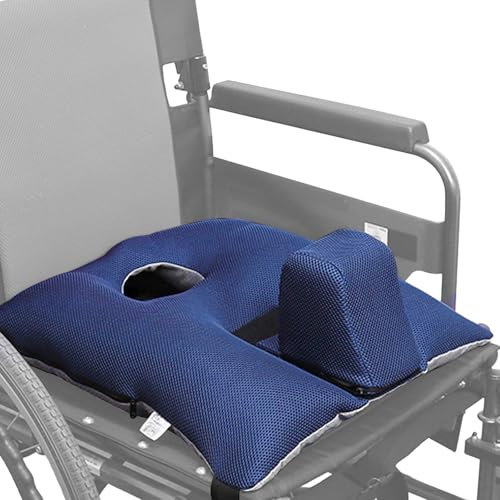 Antidekubitus Sitzkissen für Rollstuhl mit Knaufkeil und Sicherheitsgurt – Entwickelt zur Druckentlastung, Abnehmbare Atmungsaktive Hülle, Gute Wahl für Rollstuhlnutzer die Unterstützung Suchen