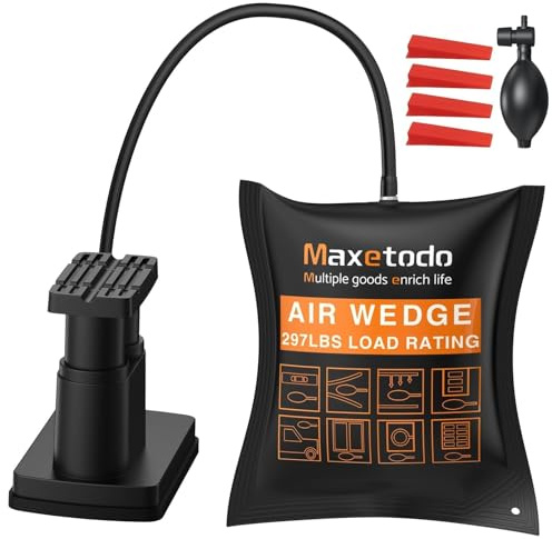 Maxetodo Luftkudde set 1 st monteringskudde 2-i-1 hand/fotpump, lyftkudde, luftkudde, lyftkudde, pumpkudde med 200 kg handpump/350 kg fotpump för installation av skåp, dörrar, fönster, reparation av