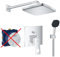 Grohe Duschsystem mit Unterputz Duscharmatur von Grohe Regendusche mit Armatur, Duschkopf eckig, Wandarm Dusch-SET GK01-ob poliert