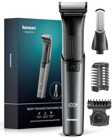 Kensen 2in1 Manscape Intimate 2.0 Body Hair Trimmer Men, Safe Cordless Mens Body Shaver for Pube, Waterproof Pubic Groin Hair Shaver for Men/Women, Mens Grooming Kits for Pubic Hair/50 Times Usage
