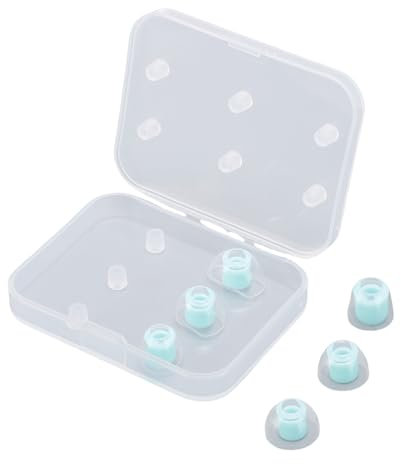 In Ohrhörer-Kopfhörer-Tipps, 3 Paare Kopfhörer-Ohrhörer mit Plastikbox für Inneres Loch 4mm-6mm-Ohrhörer (Seeblau)