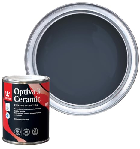 TIKKURILA Optiva 3 - Durable Super Flat Matt Paint For Walls & Ceilings - Zero VOC, Scrubbable, Easy To Clean (Denim N429, 1 Liter)