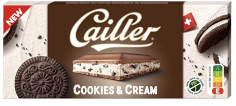 Chocolat au lait Suisse Cailler Cookies & Cream 96g