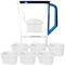 Wessper Wasserfilter Kanne mit Filter, Kühlschranktürkanne 2,7 Liter, Filterkartuschen mit Aktivkohle und Ionenaustauscherharz, Set Kanne und 6 Wasser Filter - Blau