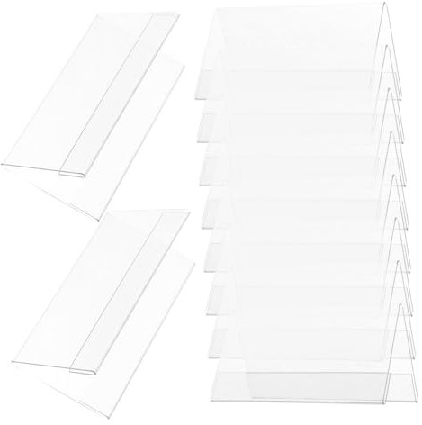 Mipcase 10pièces Plaque Signalétique Pour Bureau Porte-étiquette Nominative Transparent Cadres Photo Étiquette Nominative De Table Transparente Porte-étiquette Pour Bureau Plaque De