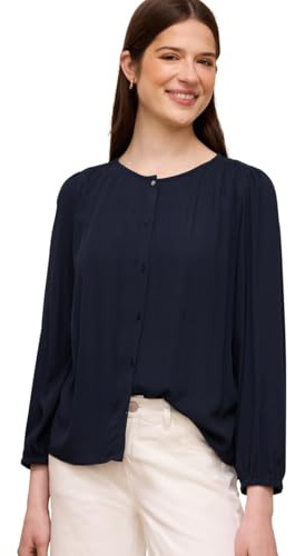 Street One Studio Damen 3/4-Arm Bluse mit Rundhals und Knöpfen