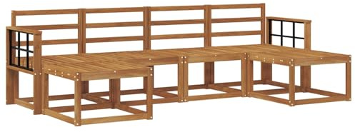 vidaXL Outdoor-Sofagarnitur 6 pcs Natur Holzwerkstoff, Moderne Outdoor-Sofa Set, langlebige Gartenmöbel, stylische Pool Lounge, vielseitige Sitzmöbel