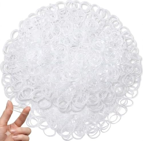 LinCoo 1500 Clear Hair Elastic Bands, Hair Accessories for Women, Braids and Wedding Hairstyles Suitable for Most Women