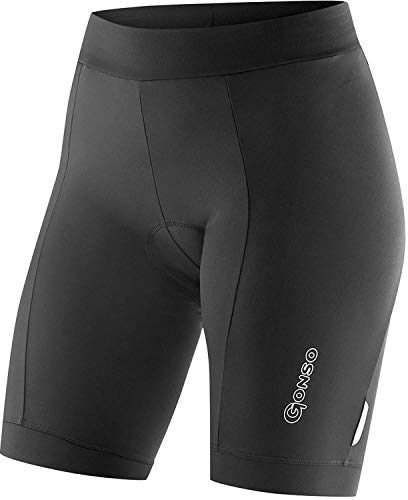 Gonso Lisa, Kurze Damen Fahrradhose, Radtight mit Dry Up Air Sitzpolster, Hohe Bewegungselastizität und Komfortbund, Enganliegende Passform, Schwarz, Gr. 38