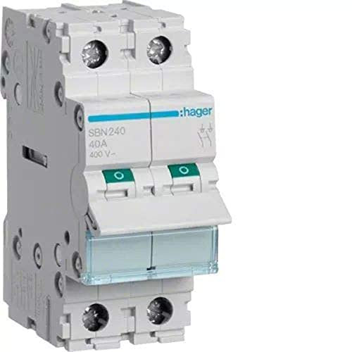 Interruptor modular, 2 polos, 40A