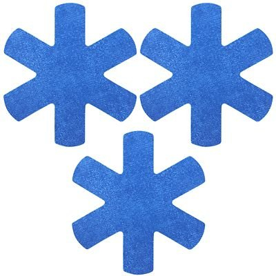 Pack of 3x38cm Anti-Slip, Machine Washable Blue Pan Protectors, Avoid Scratches
