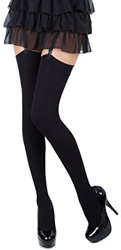 Romartex Bas Pour Porte Jarretelle en Microfibre 40 DEN, XL, noir