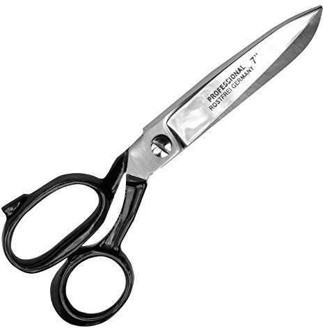 May Profi Schneiderschere 18 cm (7 Zoll) – Scharfe Stoffschere verchromt & rostfrei – Textilschere für Leder, Stoffe, Nähen – Robuste Zuschneideschere für präzise Schnitte