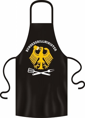 Kochschürze = BUNDESGRILLMINISTER = Küchenschürze - Baumwoll Schürze mit Motiv Latzschürze Grillschürze