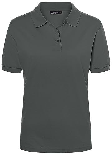 James & Nicholson Damenpolo Classic - Piqué-Poloshirt mit gestrickten Bündchen | Farbe: Graphite | Grösse: S