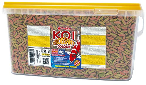 Tropical KOI Croissant Colour 5L / 1200g - Mehrkomponenten-Teichfutter in Form von attraktiven, zweifarbigen, schwimmenden Sticks in Croissant-Form für KOI, Karpfen