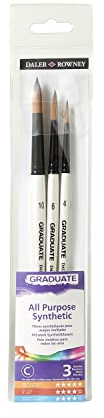 Daler Rowney Graduate - Set 3 pinceaux synthétiques ronds