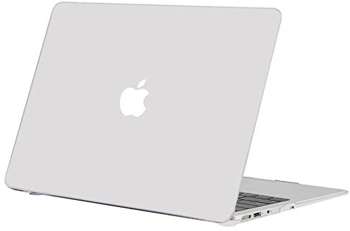 TECOOL Cover compatibile con vecchio MacBook Air 13 Pollici 2010-2017 (A1466 1369), Custodia Rigida Protettiva Sottile in Plastica Superficie Opaca, Bianco Traslucido