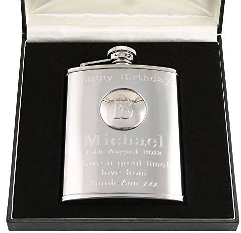 18th Birthday Engraved Hip Flask with '18' Feature in Gift Box