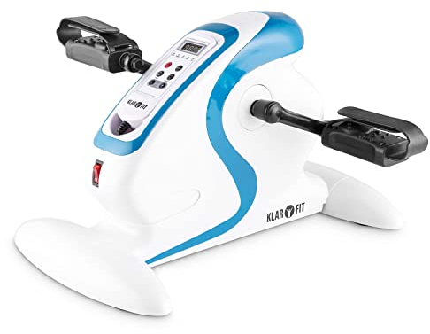 Klarfit Cycloony Bicicleta estática portátil (70 W, indicador calorías, Distancia, Carga máxima 120 kg, 12 velocidades, Mando a Distancia, Pantalla LCD, tamaño Compacto) - Azul