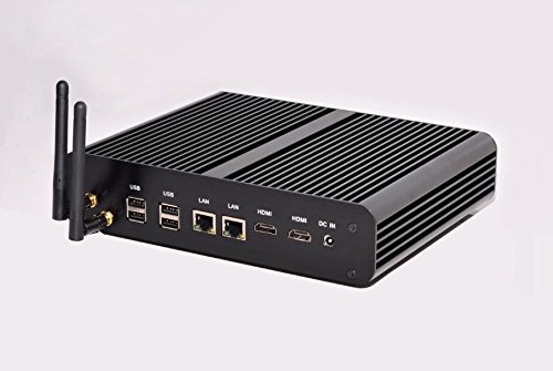 HSIPC New Haswell i7 4510U with 8G DDR3 128G SSD Mini Box PC, HTPC, Fanless PC, Desktop PC Silent PC, Audiophile Hi-Fi with Rich IO: Dual HDMI Dual LAN SPDIF Out USB3.0, 4K ., Black Aluminum Shell