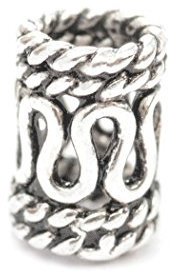 Battle-Merchant - Wikinger Bartperle mit Schlangenmuster aus 925 Sterling Silber - Ideal für Reenactment, LARP und Mittelalter-Darstellungen