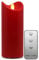 Tronje LED Outdoor Kerze - 18cm Stumpenkerze Rot mit Timer u. Fernbedienung - bewegliche Flamme - IP44 UV Hitzebeständig