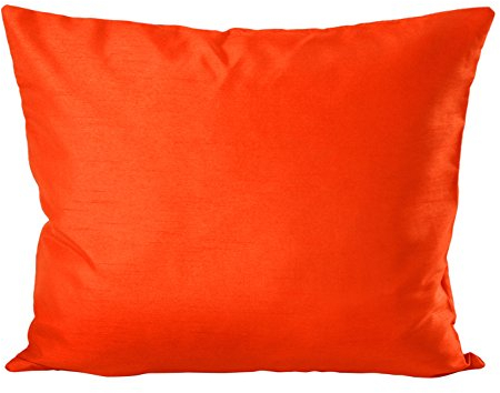 Kissenhülle Seidenglanz Uni Kissenbezug Zierkissen Deko Kissen in 30x50 40x40 50x50 o. 60x60 cm Farbwahl #1322 (orange, 30x50)