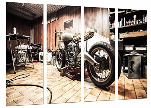 Quadri macchina fotografica Poster Fotografico Moto Vintage, Moto Harley Davidson, Multicolore, 131 x 62 cm XXL