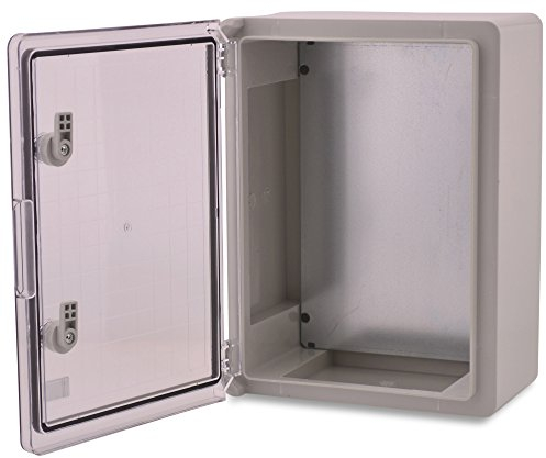 BOXEXPERT® Verteilerkasten außen wasserdicht [ABS Kunststoff IP65 Gehäuse inkl. Sichttür] grau (Serie Fleet) 350x250x150mm | Schaltschrank außen | Wandschrank | Industriegehäuse | Leergehäuse