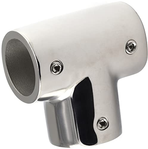 OPIOL QUALITY® Reling T-Stück 90° 25mm aus Edelstahl A4 V4A (2 Stück) Verbinder Relingsbeschlag Verdeckbeschlag Halterung Handlauf Kleiderschrank Rohrverbinder Reling Eckig