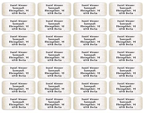 Sunnywall® Adressetiketten Adressaufkleber personalisiert - 110 Klebeetiketten weiss Papier 53x21mm | Aufkleber mit Wunschtext