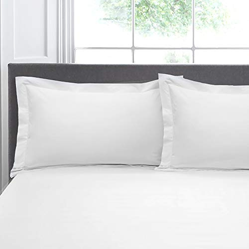 Appletree Pair of Oxford Pillowcases, 100% Cotton White, 76 x 48cm
