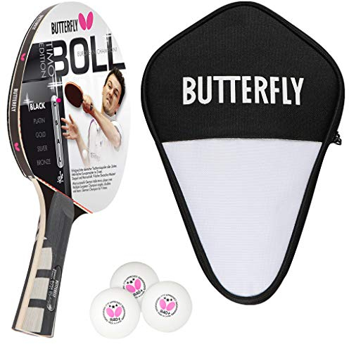Butterfly® Timo Boll Black 85030 Tischtennisschläger | Tischtennis Racket Bat Profi Wettkampfschläger für technisch fortgeschrittene Spieler | ITTF zertifizierter Wakaba Belag | anatomische Griffform