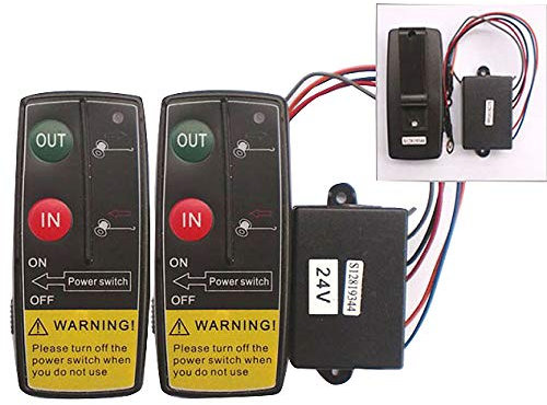 REFURBISHHOUSE 24V 50Ft Auto sans Fil Console Télécommande Treuil Manuel de Voiture Console du Bouton de L'émetteur pour Voiture ATV SUV Camion