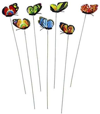 TOYANDONA Garten Schmetterlinge Stangen 3D Schmetterling Stecker Gartenfigur Libellen Stangen Garten Ornamente für Hof Patio Party Dekorationen 12 Stück