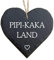 Homeyourself Herz Schieferherz Schiefer Schieferschild 10 x 10 cm PIPI Kaka Land Toilette WC lustig schwarz Dekoschild Wandschild Schild Stein Geschenk