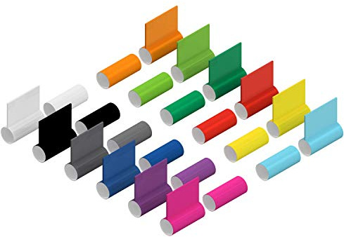 AIXONTEC 24 hitzebeständige kabel etiketten Wickeletiketten Kabellabel mehrfarbig beschriften Kabelmarker bunt 24 Etiketten pro Kabeletikettbogen selbstklebend datenkabel organizer