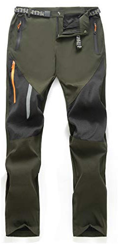 LUI SUI Pantalon de Marche Respirant en Plein air pour Hommes Pantalon Tactique Coupe-Vent léger Pantalon de randonnée à Taille élastique avec Poches à Fermeture éclair