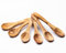 Margoumy Lot de 6 petites cuillères en bois d'olivier pour condiments, miel, café, thé, confiture, sels de bain 13,5 cm