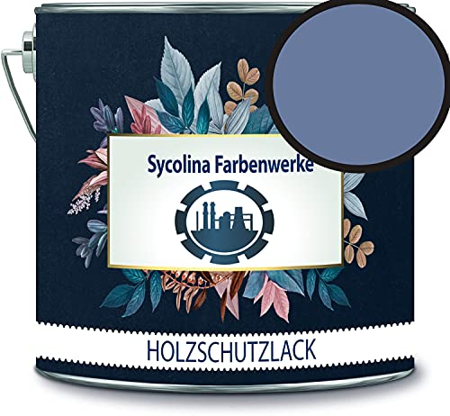 Holzschutzlack Holzlack Holzlasur wetterbeständiger Langzeitschutz Wetterschutzfarbe Holzschutzfarbe RAL 5014 Taubenblau // Sycolina Farbenwerke