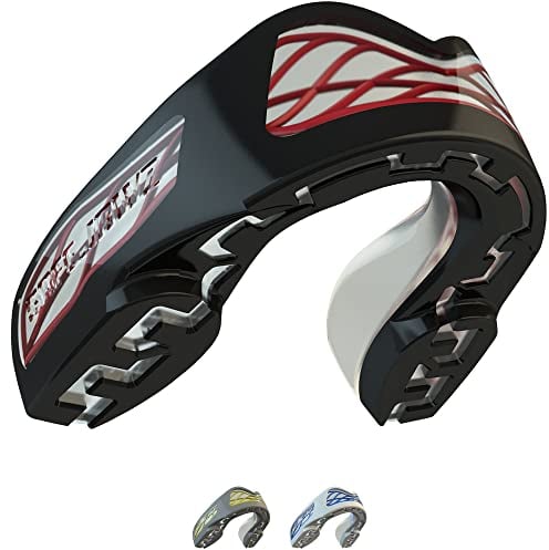 SafeJawz Nitro Erwachsene und Junior Mundschutz mit Etui für Boxen, Basketball, Lacrosse, Fußball, MMA, Kampfsport, Hockey und alle Kontaktsportarten (Schwarz)