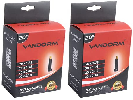 Vandorm 2 PACK 20 x 1.75 - 2.10 Bicycle Butyl Schrader Inner Tube Pack Parts 20 Inner Tube