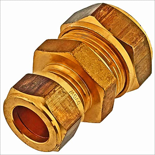 MegaHaustechnik Schraubfitting Kupferrohr, Reduzier-Kupplung, 28 x 15mm | Messing Klemmringverschraubung, Trinkwasser geeignet, für Rohr-Außendurchmesser 28 auf 15mm reduziert, Reduzierung Verbinder