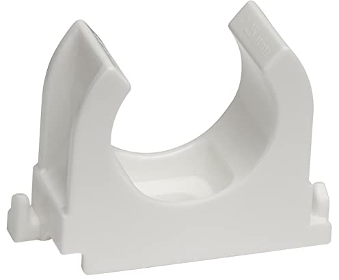 SOMA Rohrclip aus Kunststoff, weiss, 25 mm, 24 Stück, Klemmschelle, Rohrklemme