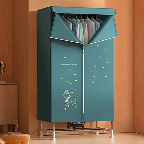 1500W Tendedero de Ropa Eléctrico Secadora de Ropa de Acero Inoxidable Capacidad de Carga 15 Kg Secadora de Doble Capa Eficiencia Energética, Estante de Secado de Ropa Independiente ( Color : Green )