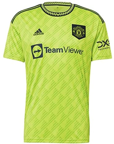 adidas Mens Manchester United FC Third Shirt 2022 2023 Lime Green M