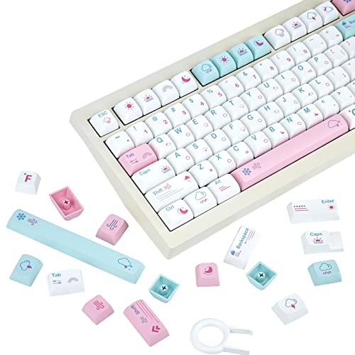 132 Tasti Keycaps Meteo PBT XDA Profile Colorante Sublimazione Tema Meteo Naturale Adatto per Tastiera Meccanica da Gioco Cherry MX Switches